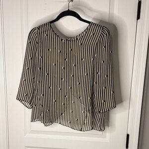 Dolce Vita Black and White Striped Blouse